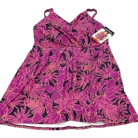 Lands' End Other - Lands' End Women's Size M Floral Tulip Wrap Swim Dress Convertible Purple NWT